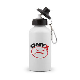 Бутылка спортивная с принтом Onyx в Кировске, металл | емкость — 500 мл, в комплекте две пластиковые крышки и карабин для крепления | gangsta | hip hop | hop | оникс | хоп