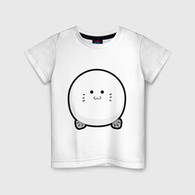 Детская футболка хлопок с принтом Cute Puffy Animals (3) в Кировске, 100% хлопок | круглый вырез горловины, полуприлегающий силуэт, длина до линии бедер | cute puffy animals | животные | милые надутые | морской котик