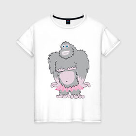 Женская футболка хлопок с принтом King Kong в Кировске, 100% хлопок | прямой крой, круглый вырез горловины, длина до линии бедер, слегка спущенное плечо | 