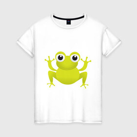 Женская футболка хлопок с принтом Little Frog (1) в Кировске, 100% хлопок | прямой крой, круглый вырез горловины, длина до линии бедер, слегка спущенное плечо | frog | лягушка | лягушонок