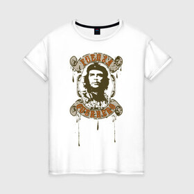 Женская футболка хлопок с принтом Che Guevara в Кировске, 100% хлопок | прямой крой, круглый вырез горловины, длина до линии бедер, слегка спущенное плечо | 