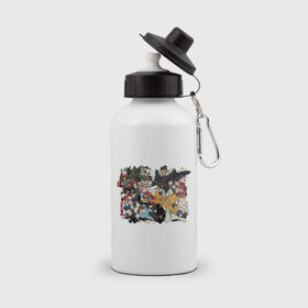 Бутылка спортивная с принтом Furi Kuri в Кировске, металл | емкость — 500 мл, в комплекте две пластиковые крышки и карабин для крепления | anime | furi kuri | аниме | анимэ