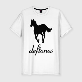 Мужская футболка премиум с принтом Deftones (3) в Кировске, 92% хлопок, 8% лайкра | приталенный силуэт, круглый вырез ворота, длина до линии бедра, короткий рукав | дефтонс | лошадь | музыка | рок | эмблема deftones
