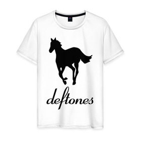 Мужская футболка хлопок с принтом Deftones (3) в Кировске, 100% хлопок | прямой крой, круглый вырез горловины, длина до линии бедер, слегка спущенное плечо. | дефтонс | лошадь | музыка | рок | эмблема deftones