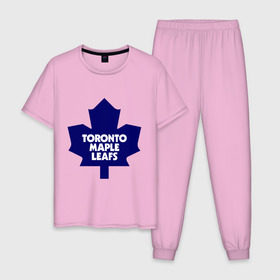 Мужская пижама хлопок с принтом Toronto Maple Leafs в Кировске, 100% хлопок | брюки и футболка прямого кроя, без карманов, на брюках мягкая резинка на поясе и по низу штанин
 | 