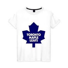 Женская футболка хлопок с принтом Toronto Maple Leafs в Кировске, 100% хлопок | прямой крой, круглый вырез горловины, длина до линии бедер, слегка спущенное плечо | 