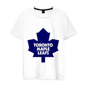 Мужская футболка хлопок с принтом Toronto Maple Leafs в Кировске, 100% хлопок | прямой крой, круглый вырез горловины, длина до линии бедер, слегка спущенное плечо. | 