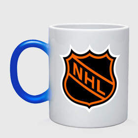 Кружка хамелеон с принтом NHL в Кировске, керамика | меняет цвет при нагревании, емкость 330 мл | Тематика изображения на принте: национальная хоккейная лига | нхл