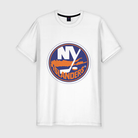 Мужская футболка премиум с принтом New York Islanders в Кировске, 92% хлопок, 8% лайкра | приталенный силуэт, круглый вырез ворота, длина до линии бедра, короткий рукав | new york islanders | nhl | нхл | нью йорк айлендс | нью йорк хоккей | хоккей | хоккейная лига