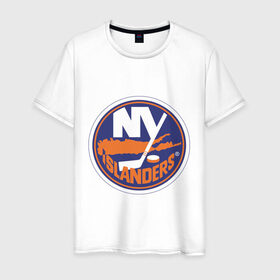 Мужская футболка хлопок с принтом New York Islanders в Кировске, 100% хлопок | прямой крой, круглый вырез горловины, длина до линии бедер, слегка спущенное плечо. | Тематика изображения на принте: new york islanders | nhl | нхл | нью йорк айлендс | нью йорк хоккей | хоккей | хоккейная лига