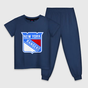 Детская пижама хлопок с принтом New York Rangers в Кировске, 100% хлопок |  брюки и футболка прямого кроя, без карманов, на брюках мягкая резинка на поясе и по низу штанин
 | Тематика изображения на принте: new york rangers | nhl | национальная хоккейная лига | нью йорк рейнджерс | хоккей | хоккейная лига