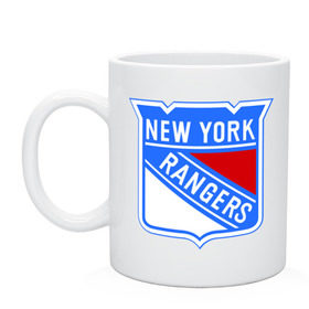 Кружка с принтом New York Rangers в Кировске, керамика | объем — 330 мл, диаметр — 80 мм. Принт наносится на бока кружки, можно сделать два разных изображения | new york rangers | nhl | национальная хоккейная лига | нью йорк рейнджерс | хоккей | хоккейная лига