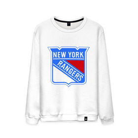 Мужской свитшот хлопок с принтом New York Rangers в Кировске, 100% хлопок |  | new york rangers | nhl | национальная хоккейная лига | нью йорк рейнджерс | хоккей | хоккейная лига