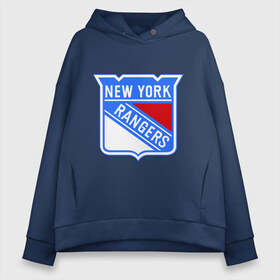 Женское худи Oversize хлопок с принтом New York Rangers в Кировске, френч-терри — 70% хлопок, 30% полиэстер. Мягкий теплый начес внутри —100% хлопок | боковые карманы, эластичные манжеты и нижняя кромка, капюшон на магнитной кнопке | new york rangers | nhl | национальная хоккейная лига | нью йорк рейнджерс | хоккей | хоккейная лига