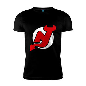 Мужская футболка премиум с принтом New Jersey Devils в Кировске, 92% хлопок, 8% лайкра | приталенный силуэт, круглый вырез ворота, длина до линии бедра, короткий рукав | национальная хоккейная лига | нхл | нью джерси девилс