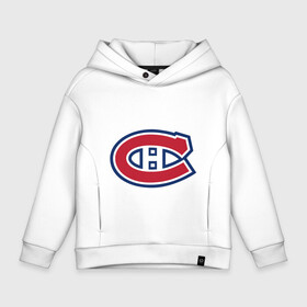 Детское худи Oversize хлопок с принтом Montreal Canadiens в Кировске, френч-терри — 70% хлопок, 30% полиэстер. Мягкий теплый начес внутри —100% хлопок | боковые карманы, эластичные манжеты и нижняя кромка, капюшон на магнитной кнопке | montreal canadiens | канадская хоккейная лига | монтреал | нхл | хокей | хоккей
