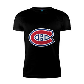 Мужская футболка премиум с принтом Montreal Canadiens в Кировске, 92% хлопок, 8% лайкра | приталенный силуэт, круглый вырез ворота, длина до линии бедра, короткий рукав | montreal canadiens | канадская хоккейная лига | монтреал | нхл | хокей | хоккей