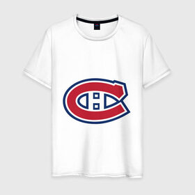 Мужская футболка хлопок с принтом Montreal Canadiens в Кировске, 100% хлопок | прямой крой, круглый вырез горловины, длина до линии бедер, слегка спущенное плечо. | Тематика изображения на принте: montreal canadiens | канадская хоккейная лига | монтреал | нхл | хокей | хоккей