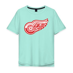 Мужская футболка хлопок Oversize с принтом Detroit Red Wings в Кировске, 100% хлопок | свободный крой, круглый ворот, “спинка” длиннее передней части | hockey | nhl | лига | нхл | хокей | хоккей | хоккейная лига