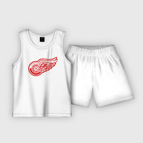 Детская пижама с шортами хлопок с принтом Detroit Red Wings в Кировске,  |  | Тематика изображения на принте: hockey | nhl | лига | нхл | хокей | хоккей | хоккейная лига