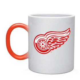 Кружка хамелеон с принтом Detroit Red Wings в Кировске, керамика | меняет цвет при нагревании, емкость 330 мл | hockey | nhl | лига | нхл | хокей | хоккей | хоккейная лига