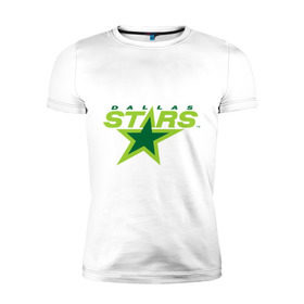 Мужская футболка премиум с принтом Dallas Stars в Кировске, 92% хлопок, 8% лайкра | приталенный силуэт, круглый вырез ворота, длина до линии бедра, короткий рукав | dallas stars | nhl | даллас старс | нхл | хоккей | хоккейная лига