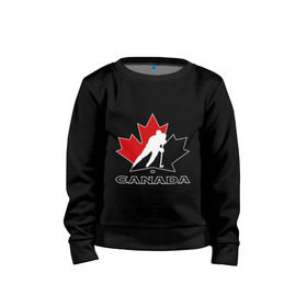 Детский свитшот хлопок с принтом Canada в Кировске, 100% хлопок | круглый вырез горловины, эластичные манжеты, пояс и воротник | canada | hockey | nhl | канада | лига | нхл | хокей | хокейнаялига | хоккей | хоккейная лига