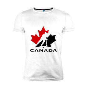 Мужская футболка премиум с принтом Canada в Кировске, 92% хлопок, 8% лайкра | приталенный силуэт, круглый вырез ворота, длина до линии бедра, короткий рукав | canada | hockey | nhl | канада | лига | нхл | хокей | хокейнаялига | хоккей | хоккейная лига