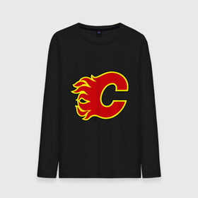 Мужской лонгслив хлопок с принтом Calgary Flames в Кировске, 100% хлопок |  | calgary flames | nhl | гелери флеймс | нхл | хоккей | хоккейная лига