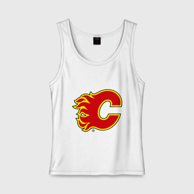 Женская майка хлопок с принтом Calgary Flames в Кировске, 95% хлопок, 5% эластан |  | calgary flames | nhl | гелери флеймс | нхл | хоккей | хоккейная лига