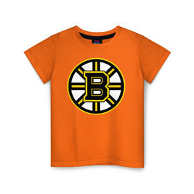 Детская футболка хлопок с принтом Boston Bruins в Кировске, 100% хлопок | круглый вырез горловины, полуприлегающий силуэт, длина до линии бедер | нхл | хоккейная лига