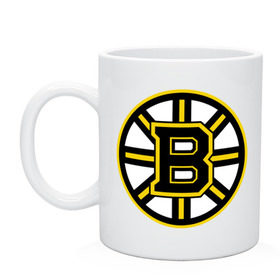 Кружка с принтом Boston Bruins в Кировске, керамика | объем — 330 мл, диаметр — 80 мм. Принт наносится на бока кружки, можно сделать два разных изображения | Тематика изображения на принте: нхл | хоккейная лига