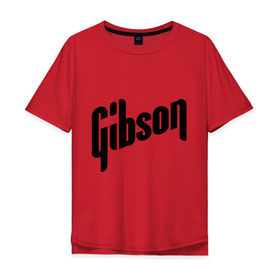 Мужская футболка хлопок Oversize с принтом Gibson в Кировске, 100% хлопок | свободный крой, круглый ворот, “спинка” длиннее передней части | gibson | metall | rock | метал | металл | рок