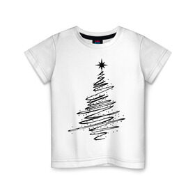 Детская футболка хлопок с принтом Ёлка (2) в Кировске, 100% хлопок | круглый вырез горловины, полуприлегающий силуэт, длина до линии бедер | new year | ёлка | нг | новогоднее дерево | новый год