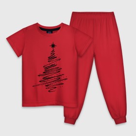 Детская пижама хлопок с принтом Ёлка (2) в Кировске, 100% хлопок |  брюки и футболка прямого кроя, без карманов, на брюках мягкая резинка на поясе и по низу штанин
 | Тематика изображения на принте: new year | ёлка | нг | новогоднее дерево | новый год
