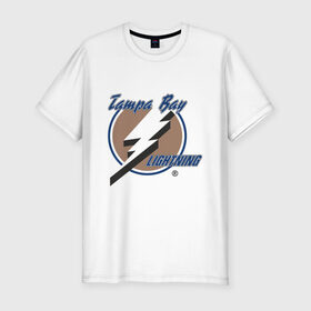 Мужская футболка премиум с принтом Tampa Bay в Кировске, 92% хлопок, 8% лайкра | приталенный силуэт, круглый вырез ворота, длина до линии бедра, короткий рукав | hockey | nhl | tampa bay | национальная лига | нхл | тампа бэй | хокей | хоккей