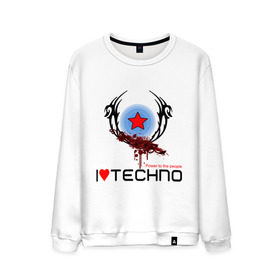Мужской свитшот хлопок с принтом I love techno (4) в Кировске, 100% хлопок |  | love techno | techno | люблю техно | техно | я люблю | я люблю техно