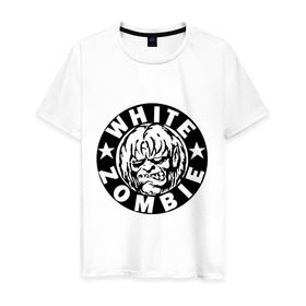 Мужская футболка хлопок с принтом White Zombie в Кировске, 100% хлопок | прямой крой, круглый вырез горловины, длина до линии бедер, слегка спущенное плечо. | белый | зомби