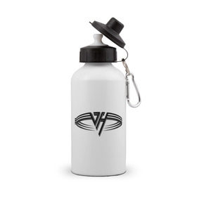 Бутылка спортивная с принтом Van Halen в Кировске, металл | емкость — 500 мл, в комплекте две пластиковые крышки и карабин для крепления | halen | rock | van | ван хален