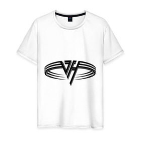 Мужская футболка хлопок с принтом Van Halen в Кировске, 100% хлопок | прямой крой, круглый вырез горловины, длина до линии бедер, слегка спущенное плечо. | halen | rock | van | ван хален