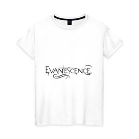 Женская футболка хлопок с принтом Evanescence в Кировске, 100% хлопок | прямой крой, круглый вырез горловины, длина до линии бедер, слегка спущенное плечо | evanescence | американский рок | метал | рок | эвенескин