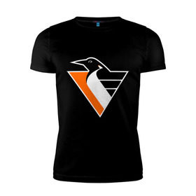 Мужская футболка премиум с принтом Pittsburgh Penguins в Кировске, 92% хлопок, 8% лайкра | приталенный силуэт, круглый вырез ворота, длина до линии бедра, короткий рукав | nhl | pittsburgh penguins | нхл | фк 	pittsburgh penguins | хоккейный клуб pittsburgh penguins