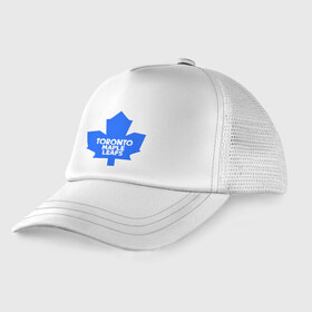 Детская кепка тракер с принтом Toronto Maple Leafs в Кировске, Козырек - 100% хлопок. Кепка - 100% полиэстер, Задняя часть - сетка | универсальный размер, пластиковая застёжка | toronto maple leafs | канада | канадская лига | канадцы | лига | торонто мепл ливс | хокей | хоккей