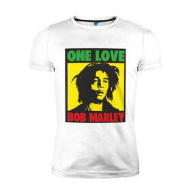 Мужская футболка премиум с принтом Marley в Кировске, 92% хлопок, 8% лайкра | приталенный силуэт, круглый вырез ворота, длина до линии бедра, короткий рукав | Тематика изображения на принте: bob marley | боб марли | регги | ямайка