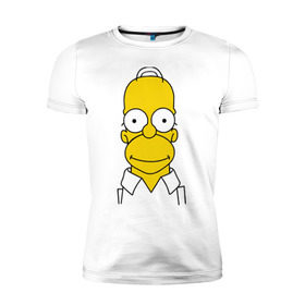 Мужская футболка премиум с принтом Simpsons (11) в Кировске, 92% хлопок, 8% лайкра | приталенный силуэт, круглый вырез ворота, длина до линии бедра, короткий рукав | Тематика изображения на принте: гомер
