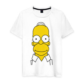Мужская футболка хлопок с принтом Simpsons (11) в Кировске, 100% хлопок | прямой крой, круглый вырез горловины, длина до линии бедер, слегка спущенное плечо. | гомер