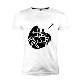 Мужская футболка премиум с принтом Стрелец(6) в Кировске, 92% хлопок, 8% лайкра | приталенный силуэт, круглый вырез ворота, длина до линии бедра, короткий рукав | 