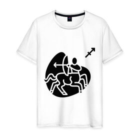 Мужская футболка хлопок с принтом Стрелец(6) в Кировске, 100% хлопок | прямой крой, круглый вырез горловины, длина до линии бедер, слегка спущенное плечо. | 