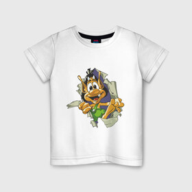 Детская футболка хлопок с принтом Кузя в Кировске, 100% хлопок | круглый вырез горловины, полуприлегающий силуэт, длина до линии бедер | игры | компьютерные игры | кузя | персонаж игр
