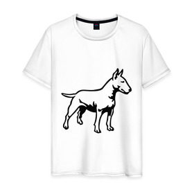 Мужская футболка хлопок с принтом Бойцовская собака в Кировске, 100% хлопок | прямой крой, круглый вырез горловины, длина до линии бедер, слегка спущенное плечо. | бойцовская собака | домашние животные | животные | пес | песик | собака